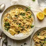 15-Minute Lemon Artichoke Spaghetti