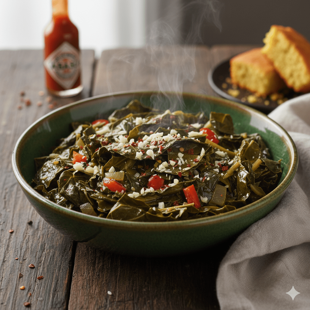 Slow-Cooked Vegetarian Collard Greens