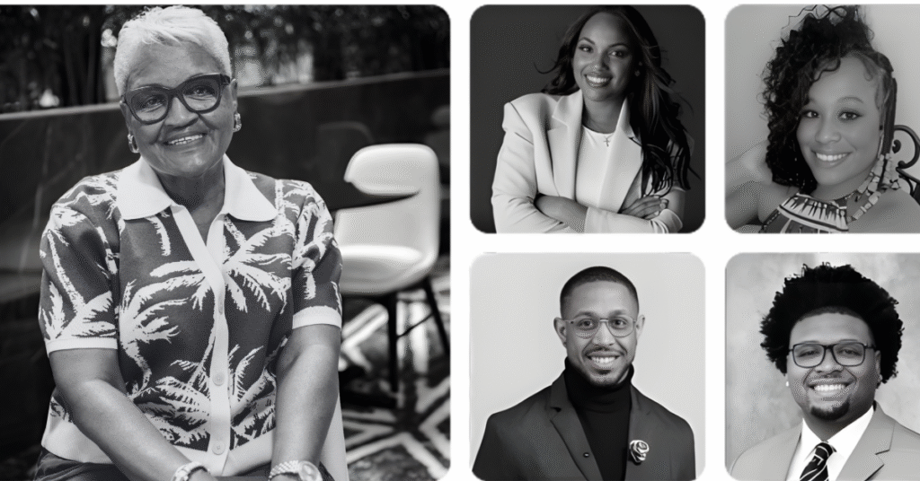 2026 NOW List honorees: Joanice Thompson, Dr. Zerita Buchanan, Alisha Moore, Coach Jordan McCann, and Preston Wrights.