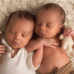 NOWINCLUDED member who shared her breastfeeding journey, Laquita, shares a picture of her two newborn sons